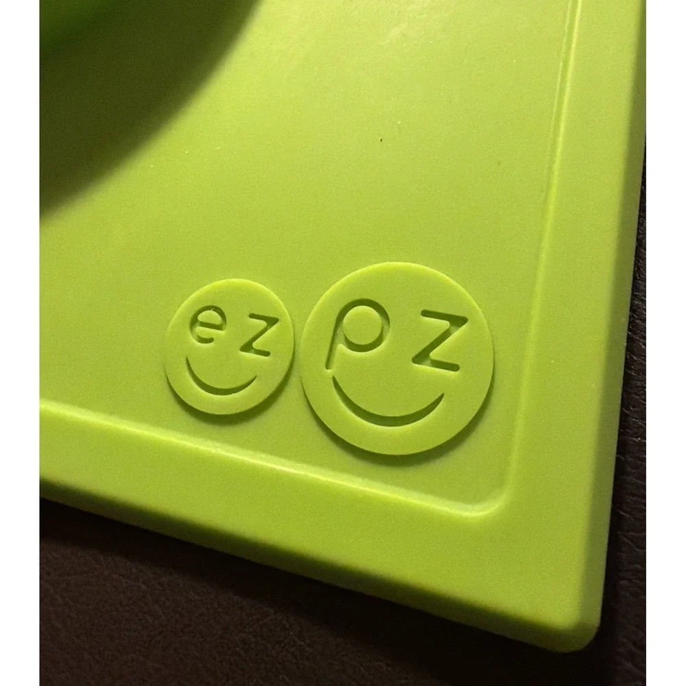 ezpz Green 100% Silicone Suction Placemat/Divided Plate Used